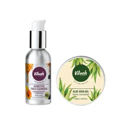 Vilvah Store Set of Organic Cold-Pressed Aloevera Gel 100g + Honeyfix Face Cleanser 100ml-picture-31