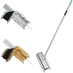 Vimal All-Clean (2 in 1) Multi-Purpose Broomstick with 2 Inter-Changeable Microfiber/Cotton Velcro Mop Pads for Wet & Dry Floor Cleaning | Ceramic/Wood/Laminate/Marble/Tile Cleaner Flat Mop-picture-13