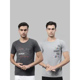 Vimal Jonney Anthra Grey & Grey Printed Lounge T-Shirt - Pack of 2-picture-31