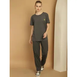 Vimal Jonney Anthracite Grey Cotton Sports T-Shirt Track Pant Set-picture-14