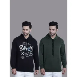 Vimal Jonney Black & Olive Regular Fit Printed Hooded Sweatshirt - Pack of 2-picture-42