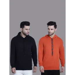 Vimal Jonney Black & Orange Regular Fit Hooded Sweatshirt - Pack of 2-picture-31