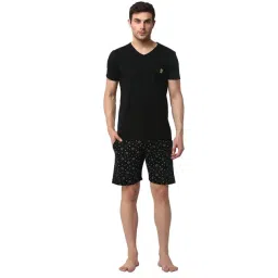 Vimal Jonney Black Cotton Regular Fit Printed Nightwear Set-picture-16