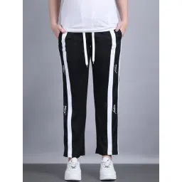 Vimal Jonney Black Polyester Stripes Trackpants-picture-42