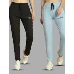 Vimal Jonney Blue & Black Regular Fit Mid Rise Trackpants-picture-42
