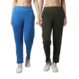 Vimal Jonney Blue & Green Regular Fit Mid Rise Track Pants - Pack of 2-picture-12