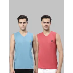 Vimal Jonney Blue & Pink Sleeveless Lounge T-Shirt - Pack of 2-image-49