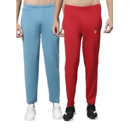 Vimal Jonney Blue & Red Cotton Lounge Pants - Pack of 2-picture-11