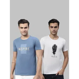 Vimal Jonney Blue & White Printed Lounge T-Shirt - Pack of 2-image-41