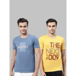 Vimal Jonney Blue & Yellow Printed Lounge T-Shirt - Pack of 2-image-35