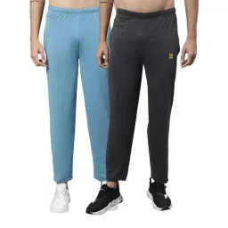 Vimal Jonney Charcoal & Blue Cotton Lounge Pants - Pack of 2-picture-26