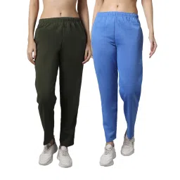 Vimal Jonney Green & Blue Regular Fit Mid Rise Track Pants - Pack of 2 image 1