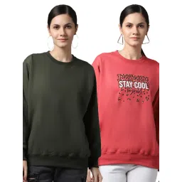 Vimal Jonney Green & Pink Printed Fleece Pullover - Pack of 2-picture-46