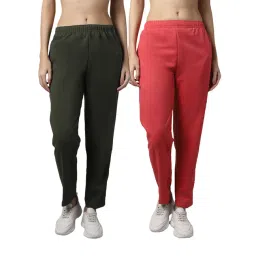 Vimal Jonney Green & Pink Regular Fit Mid Rise Track Pants - Pack of 2-picture-23