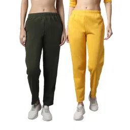 Vimal Jonney Green & Yellow Regular Fit Mid Rise Track Pants - Pack of 2-picture-12
