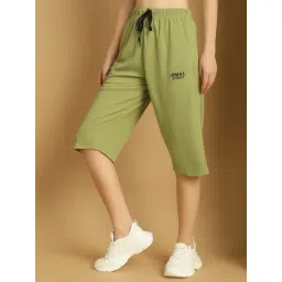 Vimal Jonney Green Regular Fit Mid Rise Capris-picture-11