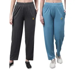 Vimal Jonney Grey & Blue Cotton Track Pants - Pack Of 2-picture-40
