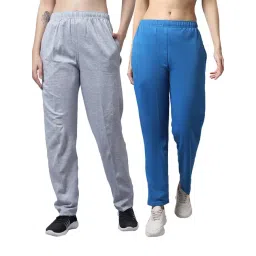 Vimal Jonney Grey & Blue Regular Fit Mid Rise Track Pants - Pack of 2-picture-21