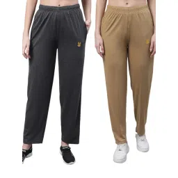 Vimal Jonney Grey & Brown Cotton Track Pants - Pack Of 2-picture-31