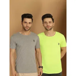 Vimal Jonney Grey & Green Regular Fit T-Shirt-picture-47