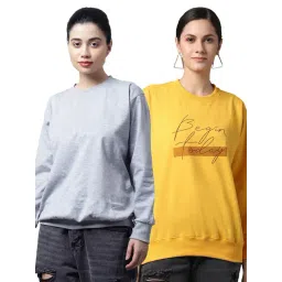 Vimal Jonney Grey & Yellow Printed Fleece Pullover - Pack of 2-picture-37