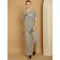 Vimal Jonney Grey Cotton Printed Sports T-Shirt Track Pant Set-picture-21
