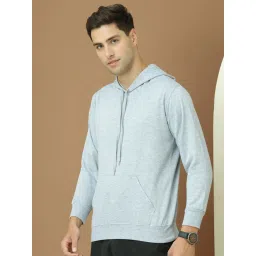 Vimal Jonney Grey Fleece Regular Fit Solid Hooded Sweatshirt image 3