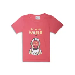 Vimal Jonney Kids Pink Cotton Printed T-Shirt-image-11