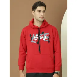 Vimal Jonney Maroon Fleece Regular Fit Printed Hooded Sweatshirt-picture-16