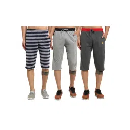 Vimal Jonney Multicolor Mid Rise Capri Shorts (Pack of 3)-picture-25