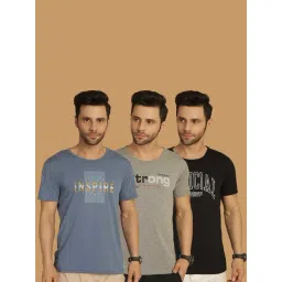 Vimal Jonney Multicolor Regular Fit Printed Crew T-Shirt - Pack of 3-picture-32