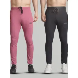 Vimal Jonney Multicolored Regular Fit Texture Trackpants - Pack Of 2-picture-41