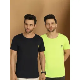 Vimal Jonney Navy & Green Regular Fit T-Shirt-picture-35