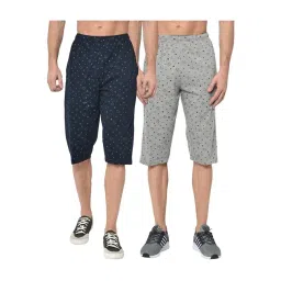 Vimal Jonney Navy & Grey Regular Fit Capris - Pack of 2-picture-35