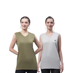 Vimal Jonney Olive & Light Grey Cotton Logo Print T-Shirt (Pack Of 2)-image-21