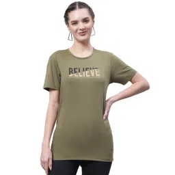 Vimal Jonney Olive Cotton Graphic Print T-Shirt-image-49