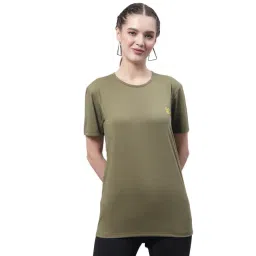 Vimal Jonney Olive Cotton Logo Print T-Shirt-image-2