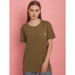 Vimal Jonney Olive Green Cotton Sports T-Shirt-image-31