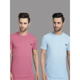 Vimal Jonney Pink & Blue Regular Fit Sports T-Shirt-image-27