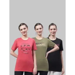 Vimal Jonney Pink & Green Cotton Printed Sports T-Shirt - Pack Of 3-image-39