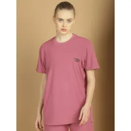 Vimal Jonney Pink Logo Print Sports T-Shirt-image-19
