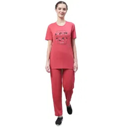 Vimal Jonney Pink Printed T-Shirt With Trackpants-image-1