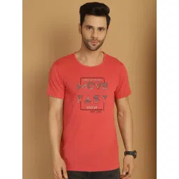 Vimal Jonney Pink Regular Fit Printed Crew T-Shirt-image-38