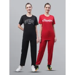 Vimal Jonney Red & Black Printed T-Shirt With Track Pants - Pack of 2-picture-11
