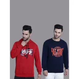 Vimal Jonney Red & Navy Regular Fit Printed Sweatshirt - Pack of 2-picture-35