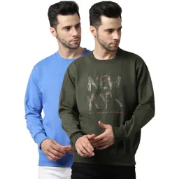 Vimal Jonney Sky Blue & Green Regular Fit Printed Sweatshirts - Pack of 2-picture-28