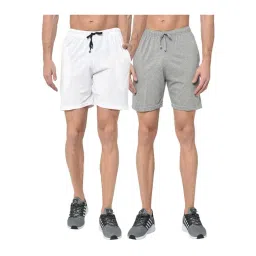 Vimal Jonney White & Grey Regular Fit Shorts - Pack of 2-picture-31