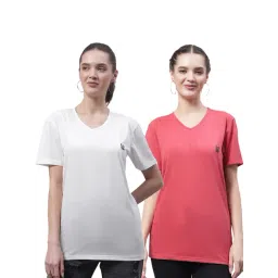 Vimal Jonney White & Pink Cotton Logo T-Shirt - Pack Of 2-image-46
