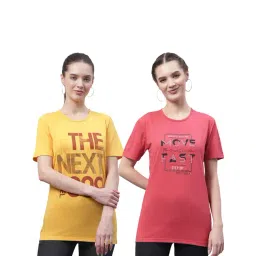 Vimal Jonney Yellow & Pink Cotton Printed T-Shirt - Pack Of 2-image-47