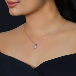 vimalnath sales Silver Zircon Pendant with Link Chain Rhodium Zircon Brass Locket Set-picture-25
